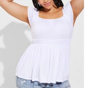 NWT, never worn Torrid Super Soft Square Neck Cinched Waist Babydoll Tank size 0